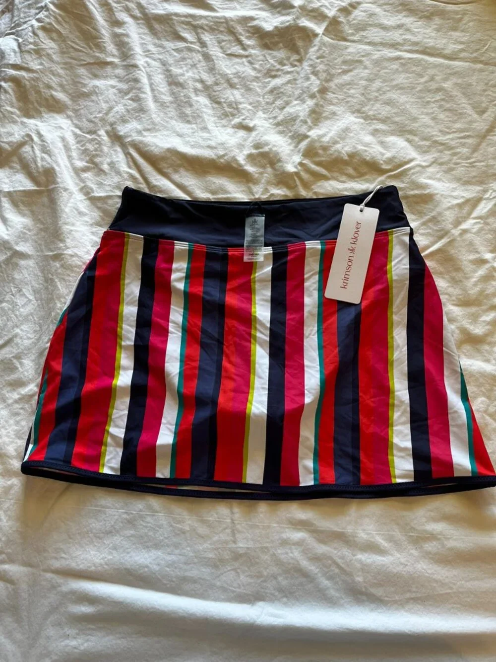 Krimson & Klover Woman's Striped Splash Summer Beach Swim Skort Sz Sm
